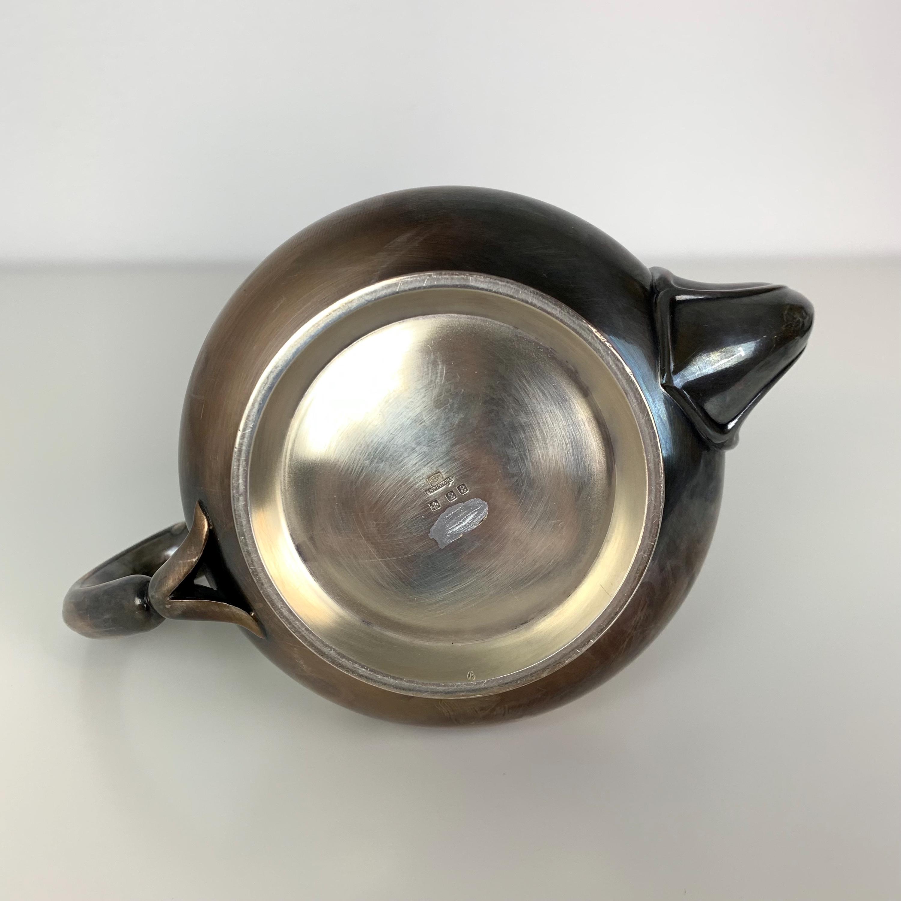 Christofle 銀製品 Christofle Silver Plated Teapot France Ornate Handle Vtg Quiet