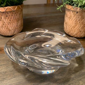 LALIQUE - ドームDaumクリスタルガラスコンポートフランス1950年代大皿 ドームDaumクリスタルガラスコンポートフランス1950年代大皿