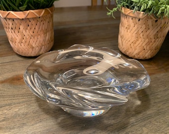 ヴィンテージ ドーム フランス クリスタル灰皿：サイン入りブリカンテ