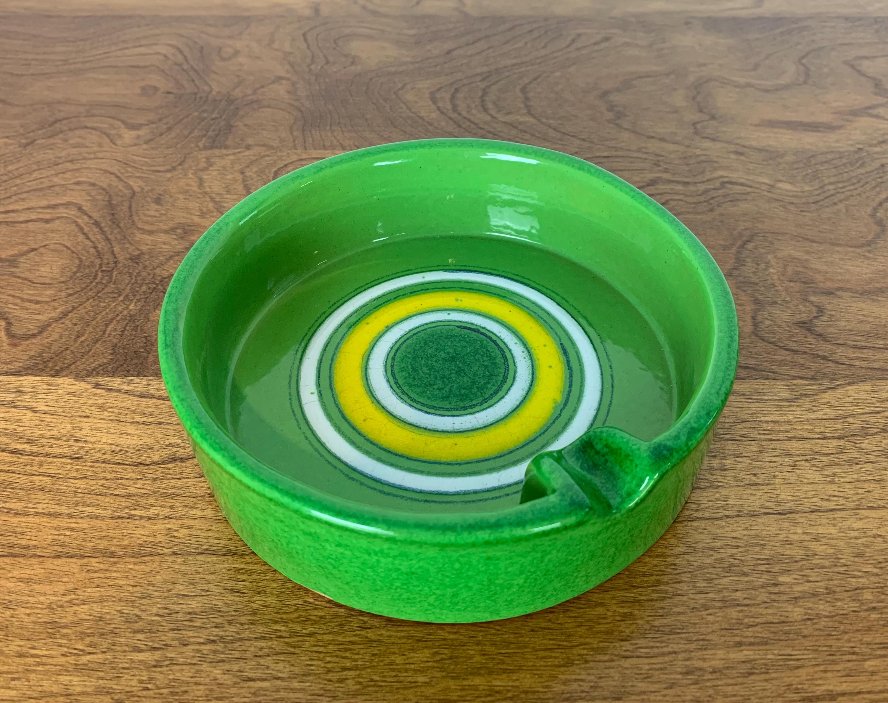 Bitossi Fasce Colorate Ashtray Decorative Dish Green Yellow Italy