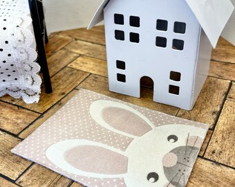 1 12 scale bunny rug for Dollhouse kids room.