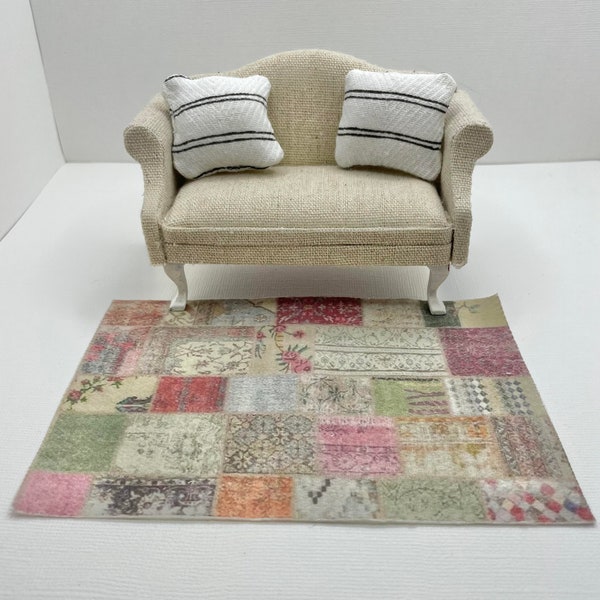 Patch Work Dollhouse rug in 1 12 scale
