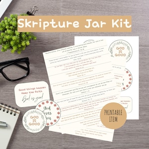 Kit barattolo da 100 scritture, versetto biblico stampabile, regali cristiani di ispirazione, versetto biblico per tutti i giorni, barattolo di gioia, incoraggiamento spirituale