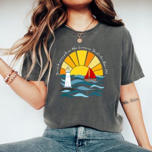 Verset de la Bible PNG nautique Doodle chemise chrétienne Design tendance par sublimation impression côtière rétro Png religieux Clipart Maritime Dtf transfert