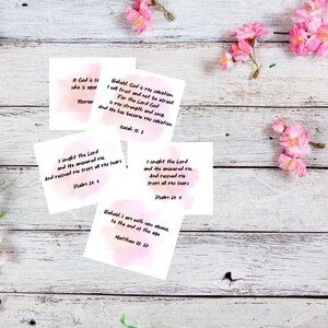 Cartões de oração para impressão, download digital de cartões das escrituras da Bíblia, baralho de cartas com versículos da Bíblia, escrituras inspiradoras para impressão, presente cristão