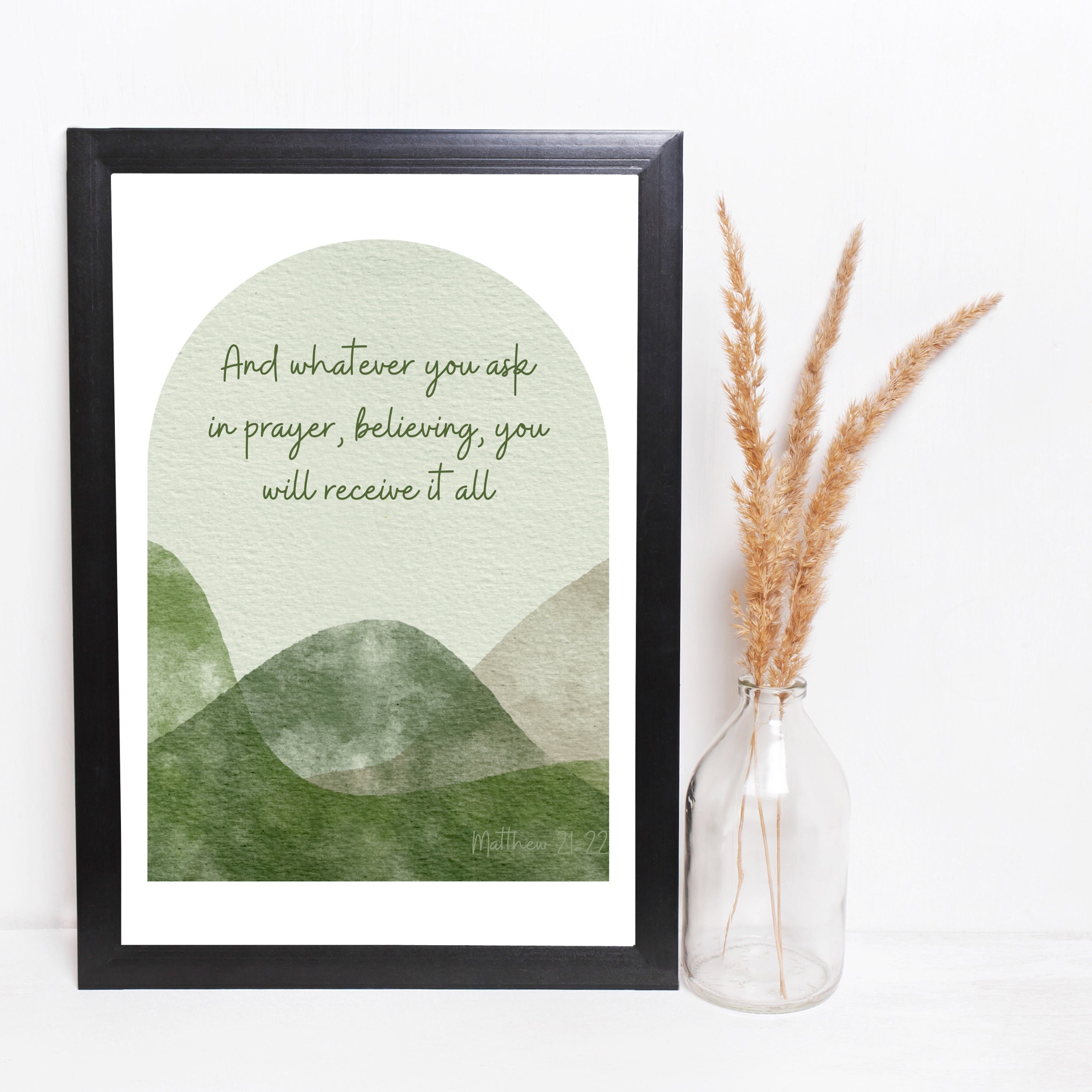 Bible Verse Wall Art Religious Home Decor Christian Scripture Printable ...