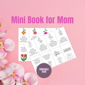 Zine de versículos bíblicos para impressão Presente de aniversário de livro de colorir para crianças Cartões de escrituras católicas para a mãe Livro da Bíblia para o Dia das Mães Cristão Tag