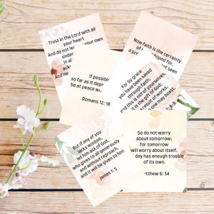 Download digitale di carte delle Scritture bibliche, mazzo di carte dei versetti della Bibbia, Scritture ispiratrici stampabili, Cartoline di preghiera stampabili, regalo cristiano