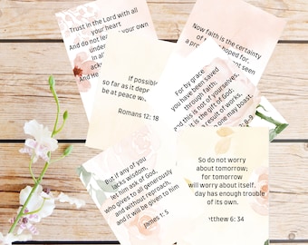Bible scripture cards digital download, Bible verse card deck, Inspirational scripture printable, Printable prayer cards, Christian gift