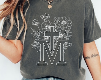 Marian Medallion Shirt Png Catholic Faith Virgin Mary Doodle Sublimation Design Trendy Catholic Woman Print
