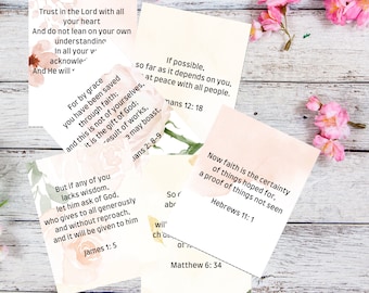 Printable prayer cards, Bible scripture cards digital download, Bible verse card deck, Inspirational scripture printable, Christian gift