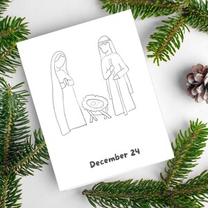 Målbar akvarell adventskalender för tonåringar Nedräkning till jul utskrivbar aktivitet för familjen