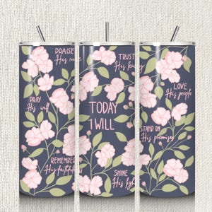 Christian Tumbler Wrap PNG Bible Verse Quote 20 Oz Skinny Tumbler Sublimation Design for Mom Christian Gift for Women Faith Merch for Friend