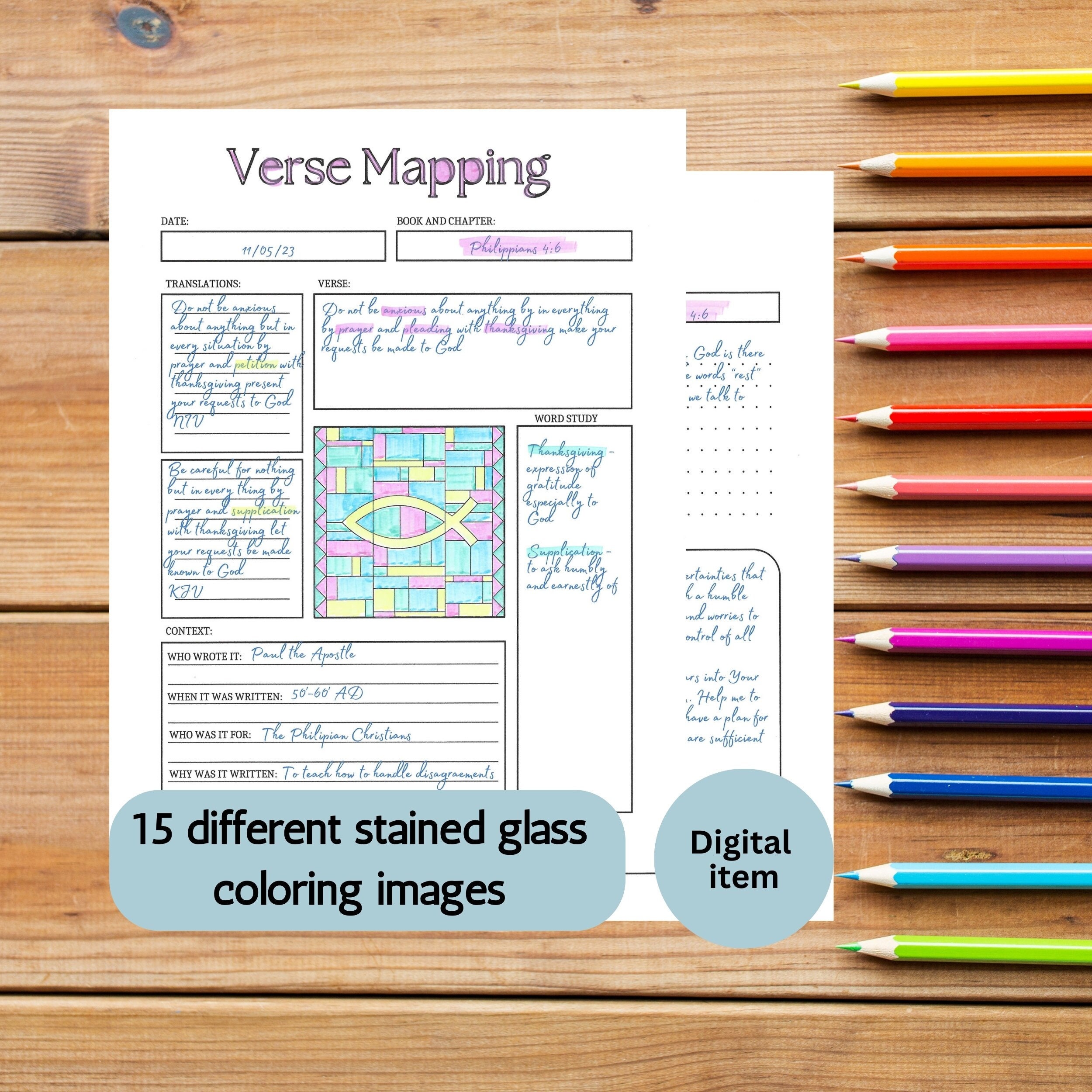 Bible Verse Mapping Printable, Bible Study Digital Planner, Bible Verse ...