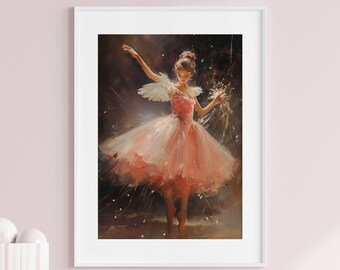 アンティークアート　バレリーナのスケッチ2枚セット　寸法43x38cm アンティークバレリーナ絵画：バレエ壁掛け印刷可能、ヴィンテージ