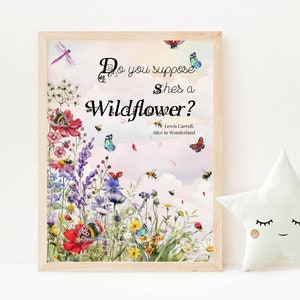 Alice In Wonderland Wildflowers PRINTABLE Wall Art Alice In Wonderland Quotes Nursery Wall Art Wildflowers Prints Book Quotes, LBDAIW001
