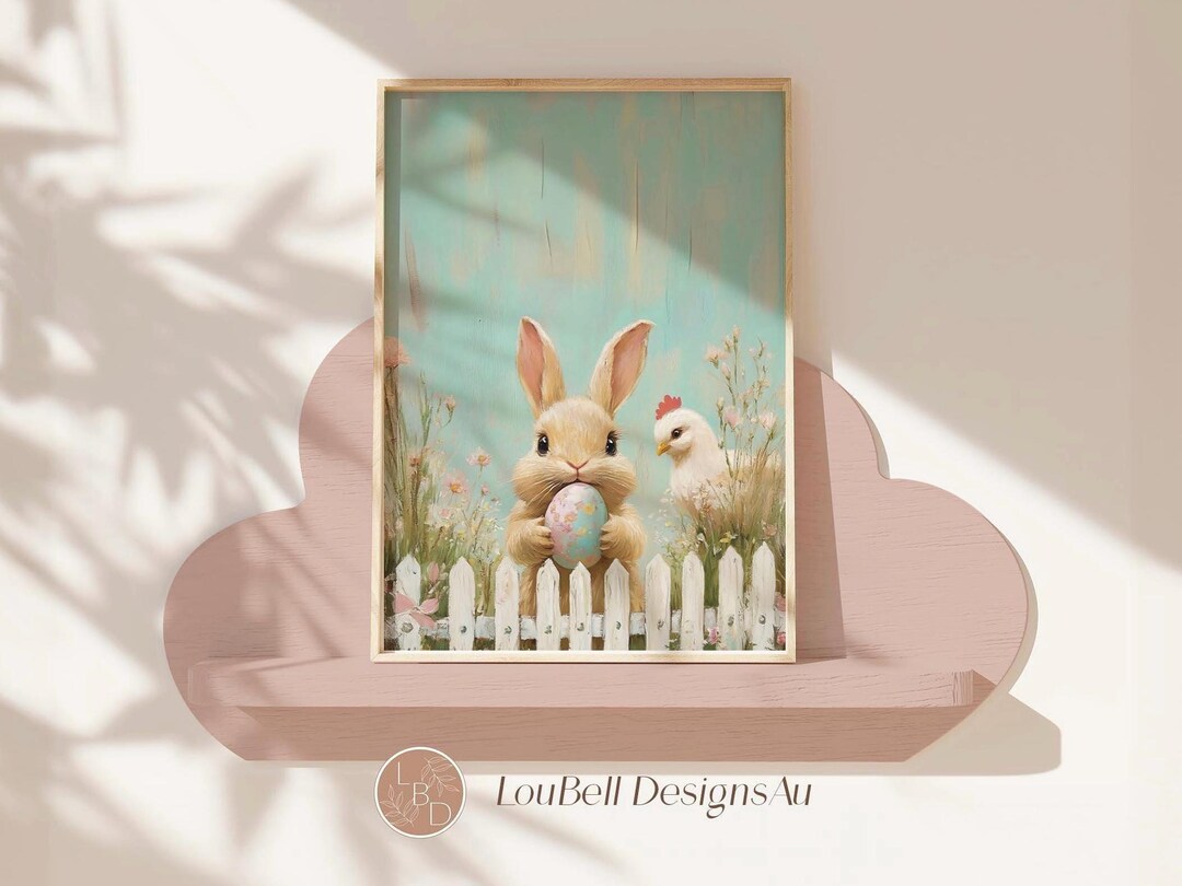 Vintage Easter Bunny Print – Spring Nursery Wall Art (digital Download ...