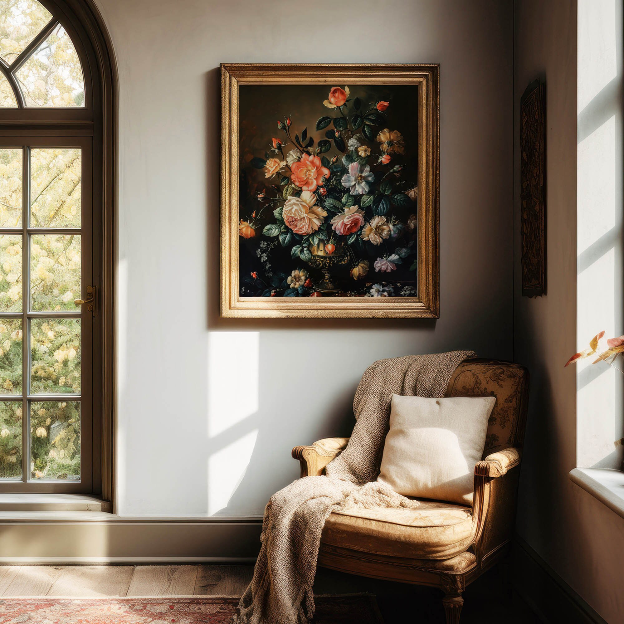 Vintage Dark Academia Cottagecore Floral WALL ART Decore, Dark ...