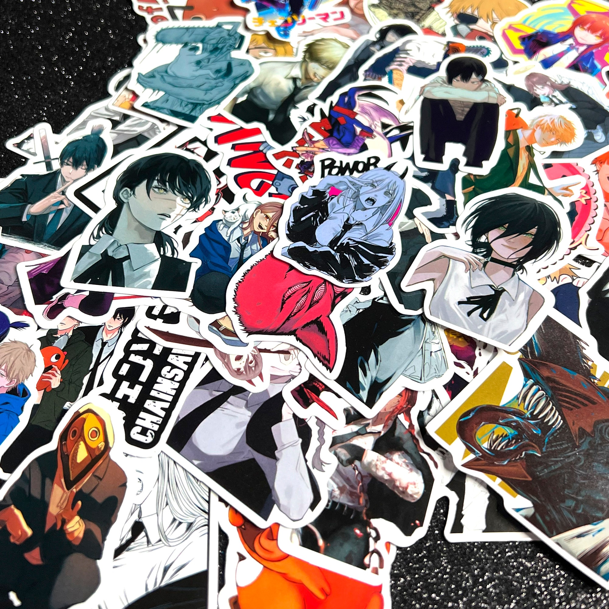 Anime Chainsaw Man 3D Holo Stickers Pochita Denji Makima Power