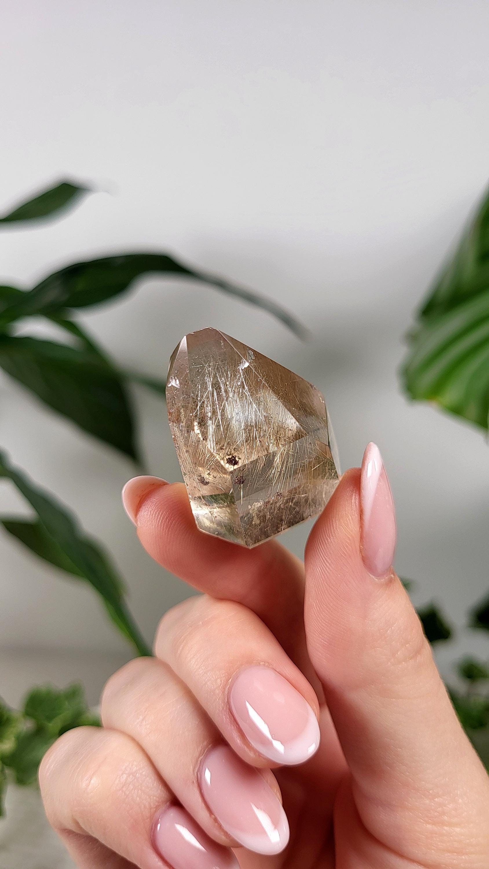 Angel Hair Rutile Quartz, Natural Rutilated Quartz Freeform Specimen from Brazil, 21.19g RUQ14