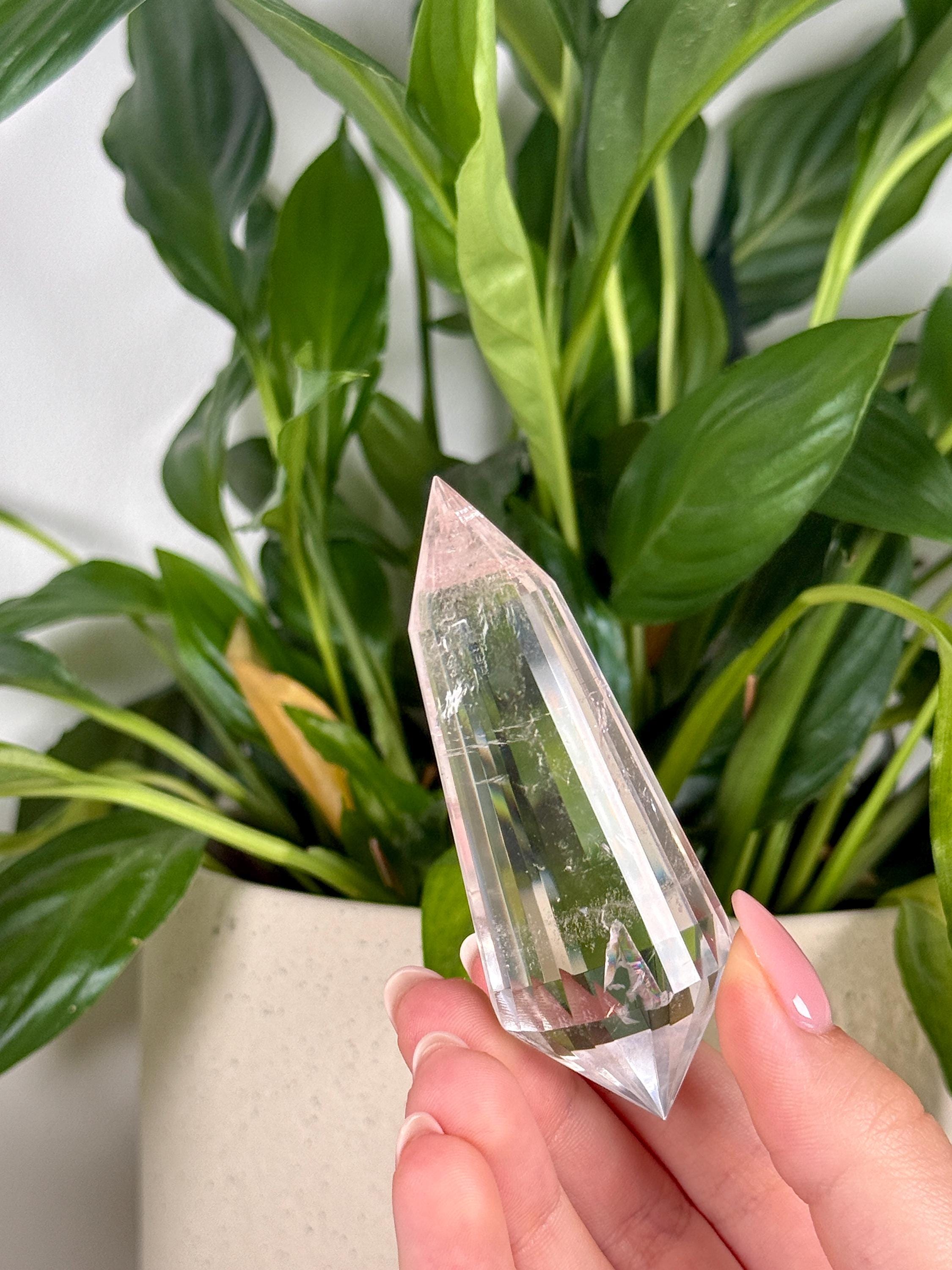 天然レムリアンクォーツ 24面フォーゲルワンド、高品質、ブラジル