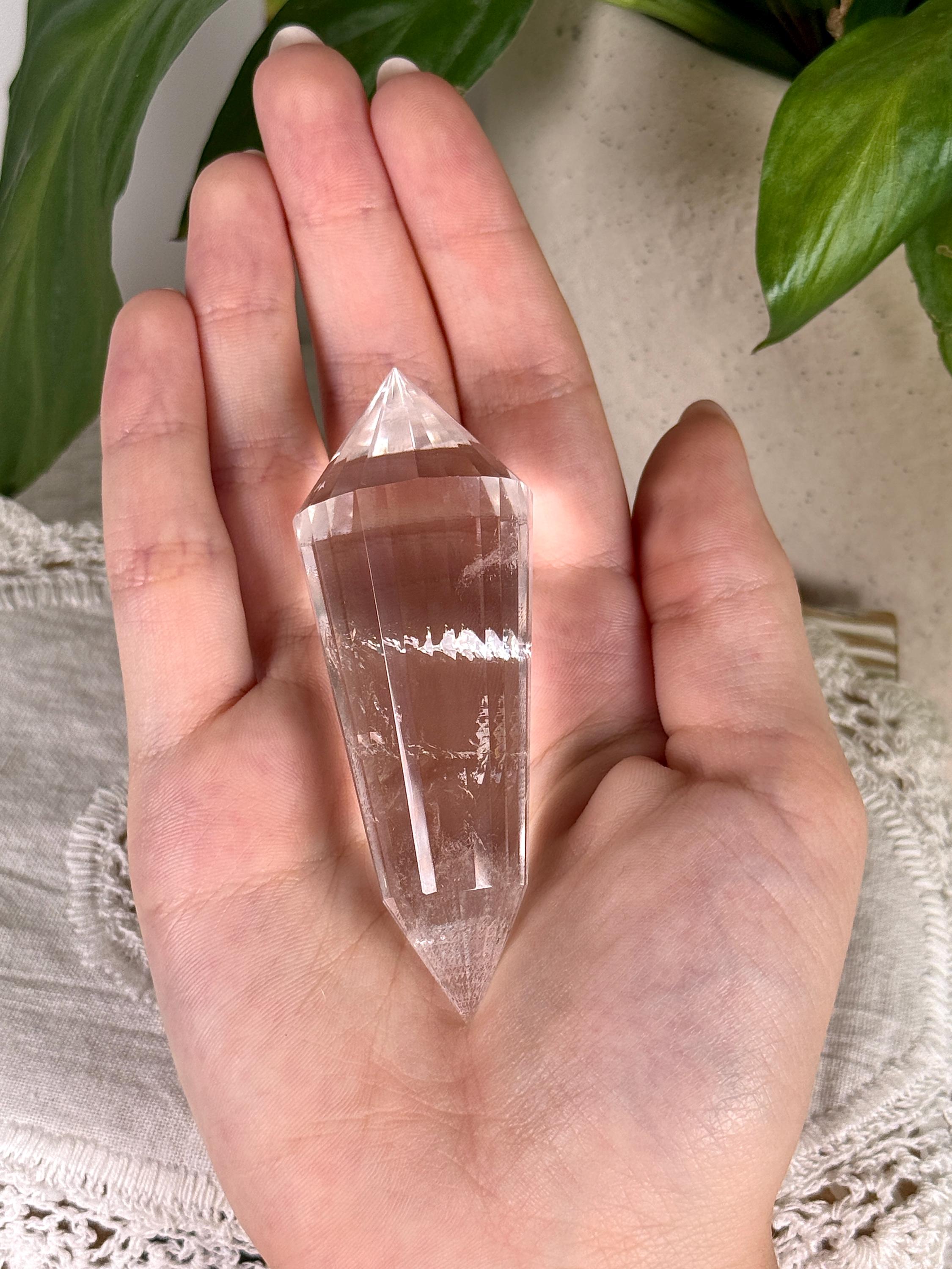 天然レムリアンクォーツ 24面フォーゲルワンド、高品質、ブラジル