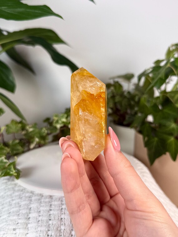 高品質 水晶フリーフォーム♡爆虹♡ゴールデンヒーラー共生No.2488 ジューシーゴールデンヒーラーフリーフォーム、ブラジル産天然