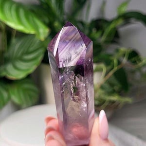 Natural Amethyst Tower, High Quality Carved Crystal from Bahia, Brazil, 74.2g BZA11