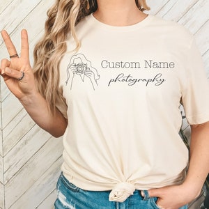 Custom Photographer Shirt, Personalized Photography Name, Custom Photography Shirt, Photographer Name Shirt, Photographer Custom Camera Gift