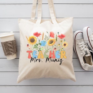 Teacher Tote Bag, Custom Teacher Tote Bag, Teacher Appreciation Gift, Personalized Teacher Gifts, Gift for Teacher, Teacher Thank You Gift