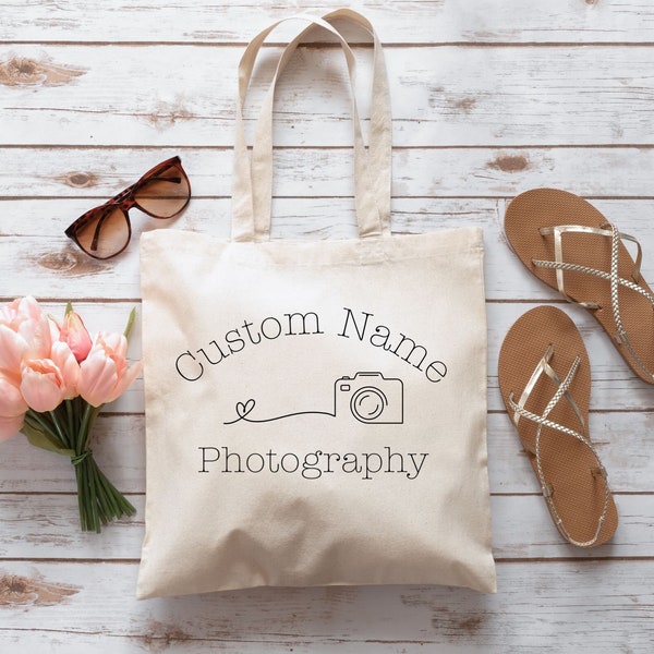 Custom Photographer Tote Bag, Personalized Photography Name, Custom Photography Bag Photographer Name Tote Photographer Custom Camera Gift