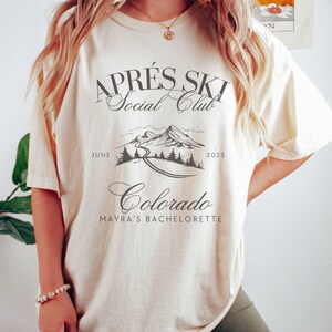 Apres Ski Club T-Shirt, Apres Ski Bachelorette Sweatshirts, Mountain Wedding Camp Bach, Ski Bachelorette T-Shirt, Custom Winter Bachelorette