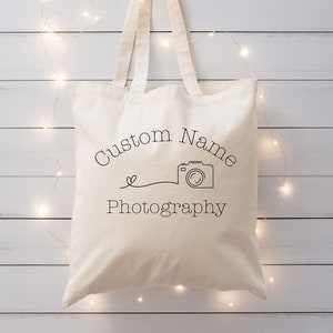 Custom Photographer Tote Bag, Personalized Photography Name, Custom Photography Bag Photographer Name Tote Photographer Custom Camera Gift image 2