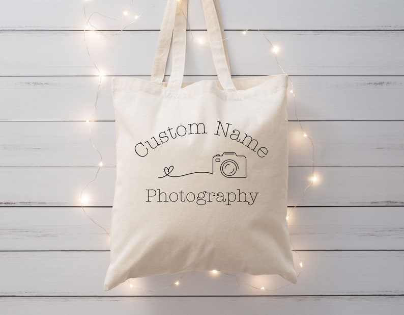 Custom Photographer Tote Bag, Personalized Photography Name, Custom Photography Bag Photographer Name Tote Photographer Custom Camera Gift image 2