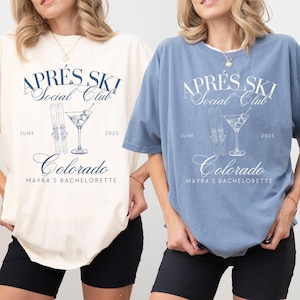 Apres Ski Club T-Shirt, Apres Ski Bachelorette Sweatshirts, Mountain Wedding Camp Bach, Ski Bachelorette T-Shirt, Custom Winter Bachelorette