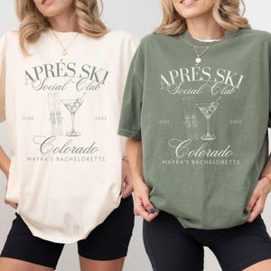 Apres Ski Club T-Shirt, Apres Ski Bachelorette Sweatshirts, Mountain Wedding Camp Bach, Ski Bachelorette T-Shirt, Custom Winter Bachelorette