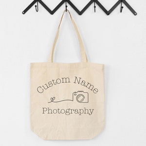 Custom Photographer Tote Bag, Personalized Photography Name, Custom Photography Bag Photographer Name Tote Photographer Custom Camera Gift image 5