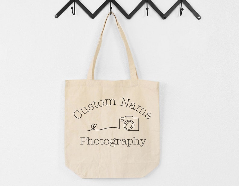 Custom Photographer Tote Bag, Personalized Photography Name, Custom Photography Bag Photographer Name Tote Photographer Custom Camera Gift image 5