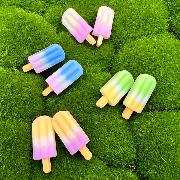 Popsicle Earrings, Summer Earrings,Yume kawaii, Cute Studs,Miniature Food, Jewelry Gift for Teenage Girls, Quirky Earrings,Green and Yellow.