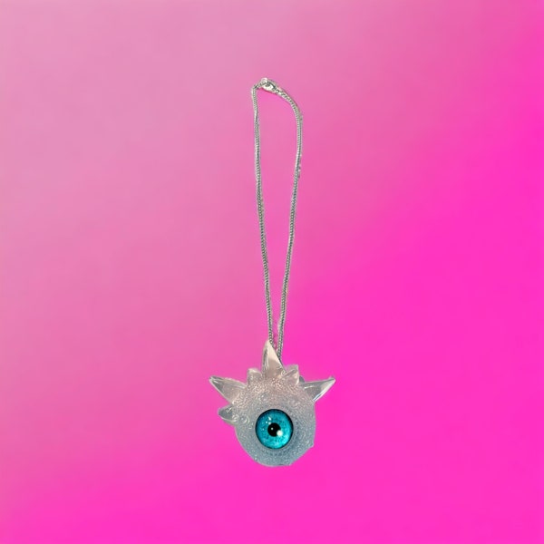Pastel Goth necklace,monster eye necklace, evil eye handmade resin necklace,quirky pastel goth gift,spooky jewelry,kawaii gift, Halloween