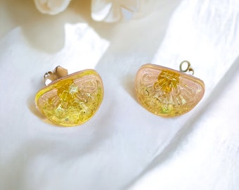 Lemon slices earrings , summer handmade earrings, yume kawaii gift,fake food earrings , fun earrings , quirky gift, bachelorette party gift