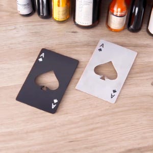 Ace of Spades Bottle Opener: Stainless Steel Poker Gift