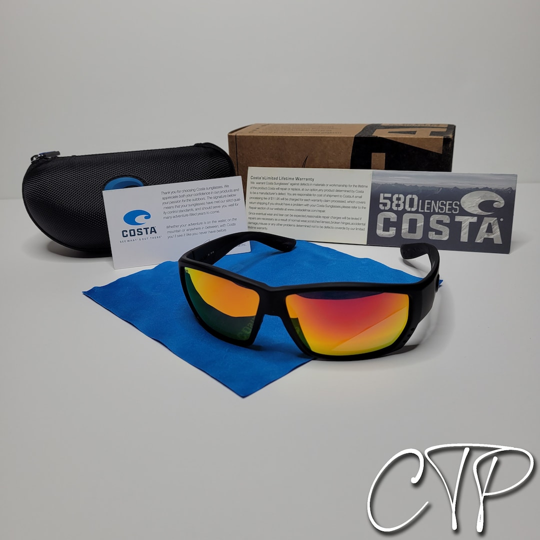Costa Del Mar Tuna Alley Sunglasses Polarized 580P Lenses Black