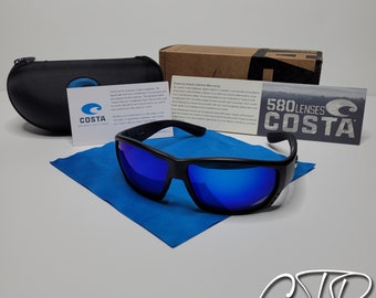 Costa Del Mar Reefton Sunglasses Polarized 580P Lenses Blackout Black Etsy UK