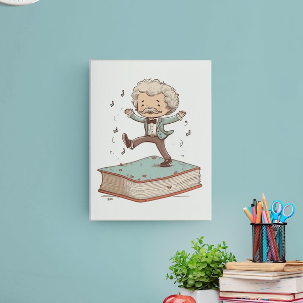 Digital Download | Mark Twain Cute Kawaii Book Themed Educator Classroom Poster
