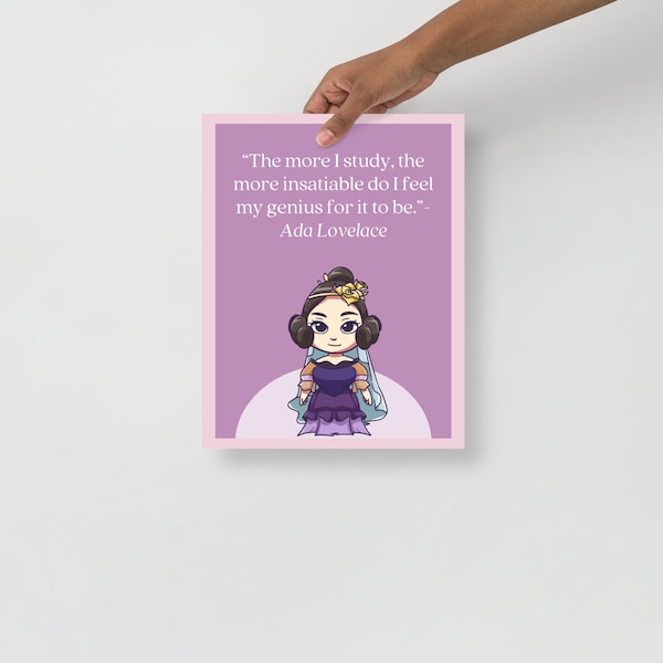 Ada Lovelace Inspiring Quote - Classroom Poster, Office Poster, Nursery Poster, and More - Kawaii Themed Science Gift