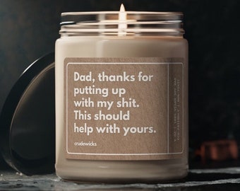 Personalized Fathers Day Gift, Gag Gifts for Dad, Funny Candle for Dad, Father's Day Gift from Daughter Son, Bonus Dad Gifts for Husband