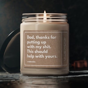 Personalized Fathers Day Gift, Gag Gifts for Dad, Funny Candle for Dad, Father's Day Gift from Daughter Son, Bonus Dad Gifts for Husband