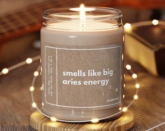 Aries Gift Big Aries Energy Funny Candle Aries M Birthday Gift Zodiac Candle Aries Candle Astrology Star Sign Gifts Zodiac Sign Aries Candle