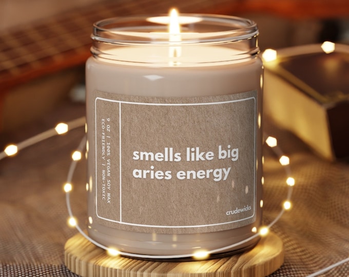 Aries Gift Big Aries Energy Funny Candle Aries M Birthday Gift Zodiac Candle Aries Candle Astrology Star Sign Gifts Zodiac Sign Aries Candle